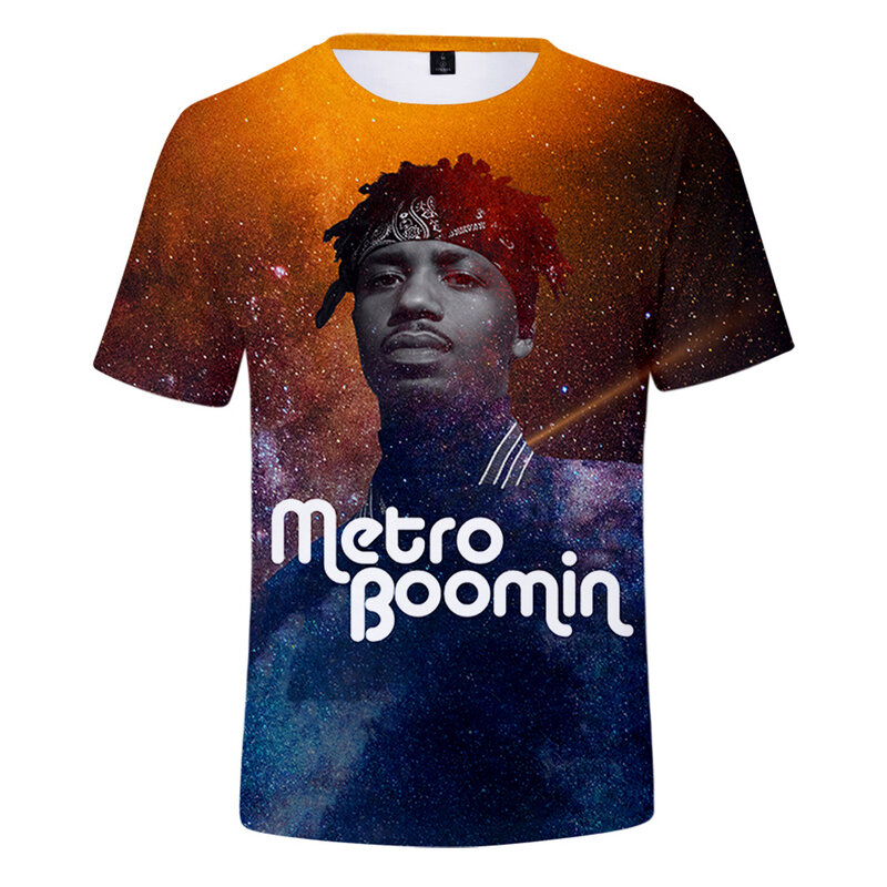 Футболка рэп Metro Boomin с круглым вырезом и коротким рукавом для мужчин и женщин, Повседневная футболка в стиле хип-хоп, одежда в 3D стиле