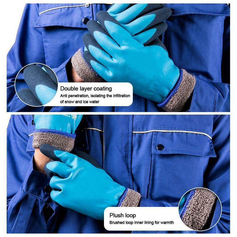 Gants de travail isolés imperméables pour hommes, gants de glace, gants de pêche, gants de travail thermiques, degré de froid, hiver