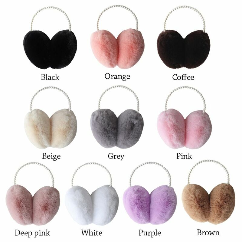 Cache-oreilles en perles pour hommes et femmes, oreillettes chaudes et douces, cache-oreilles confortables en peluche, hiver