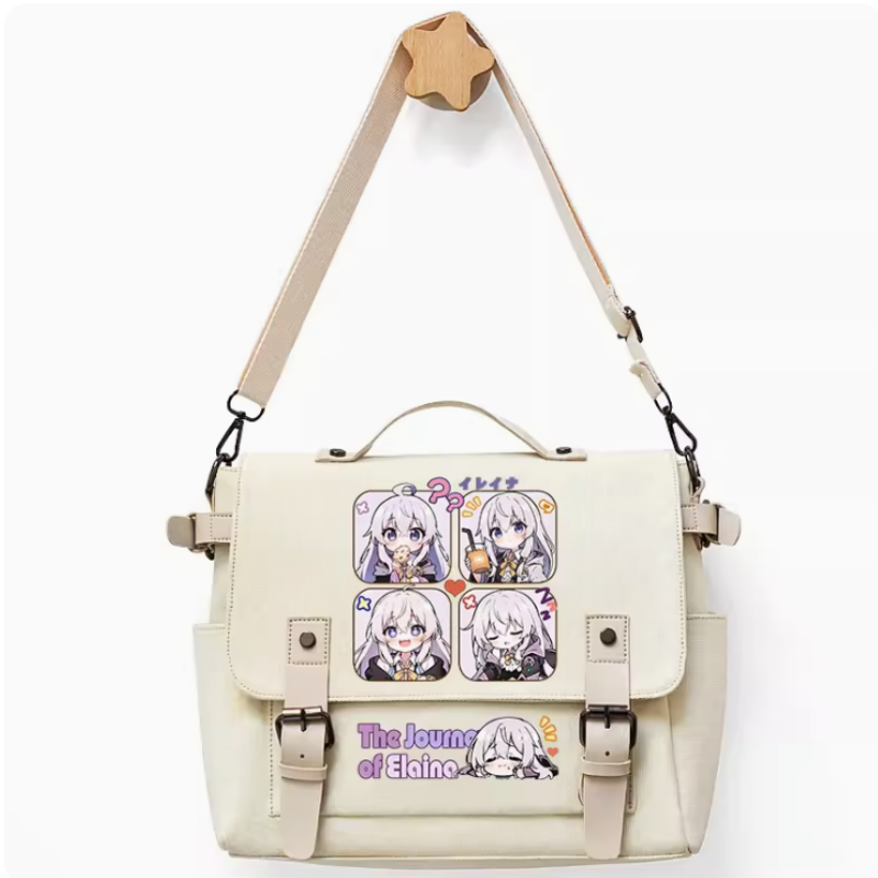 Bolsa de Anime The Journey Of Elaina, bolso escolar con decoración de cinturón, bolso de mensajero para estudiantes, adolescentes, ocio, moda
