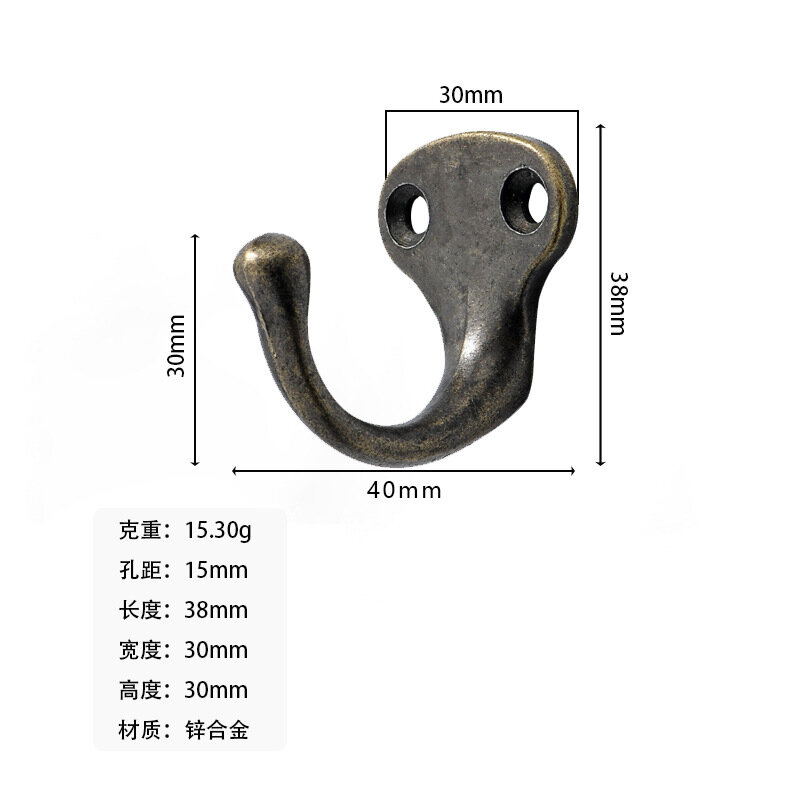 Hardware New Chinese Style Antique Bronze Spray Black Alloy Clothes Hanging Hook Classical Wall Hanging Hook Zinc Alloy