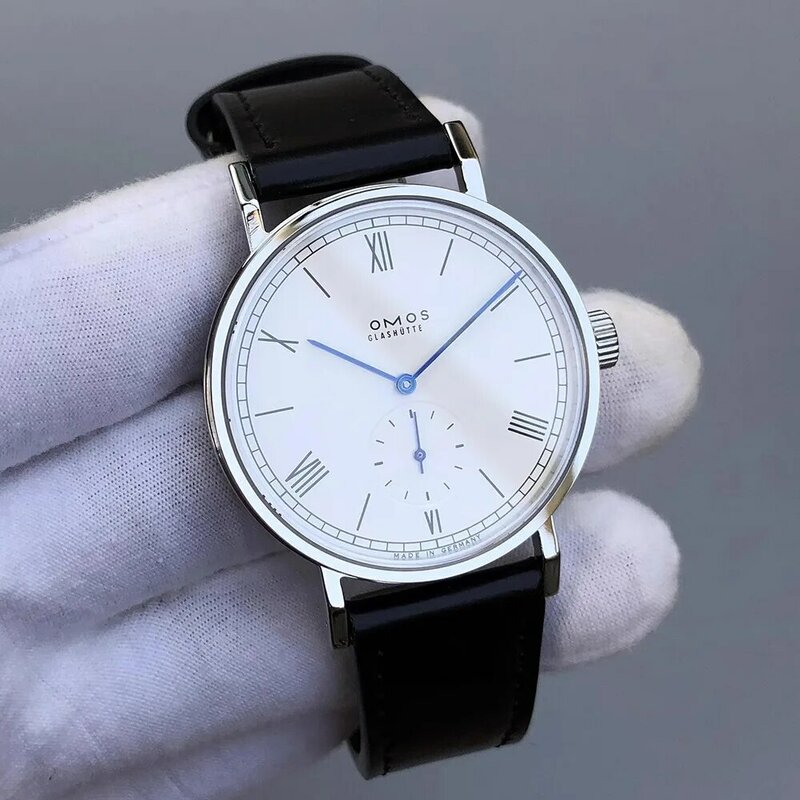 Relógio Sapphire em aço inoxidável impermeável masculino, simples, ultrafino, movimento automático, estilo Bauhaus luxuoso, ST1701, 38mm