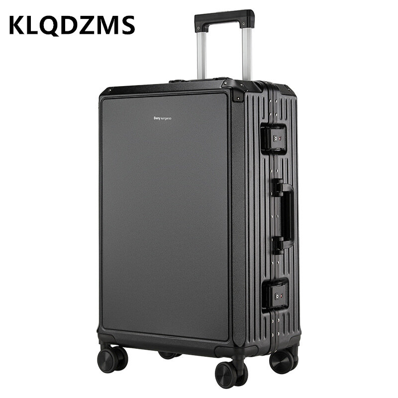 KLQDZMS-equipaje con marco de aluminio para hombre, Maleta rodante con contraseña para estudiantes, 20, 22, 24 y 26 pulgadas