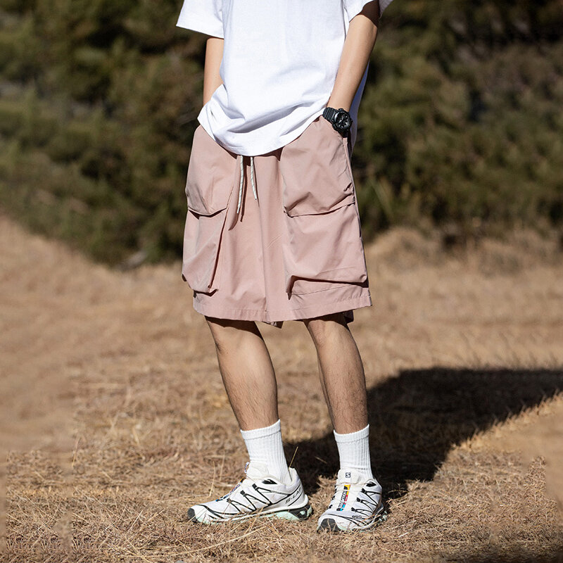 TFETTERS-Shorts de bolso sólido para homens, shorts casuais japoneses, marca de verão, roupas de movimento hip-hop, novo, 2022
