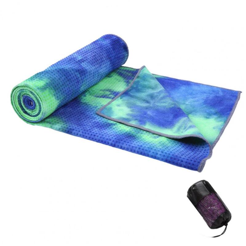 Yoga Towel Sweat Absorption Soft Non-Slip Washable Non-Fading Superfine Fiber Workout Towel Yoga Mat With Anti-slip Grip Dots Gy