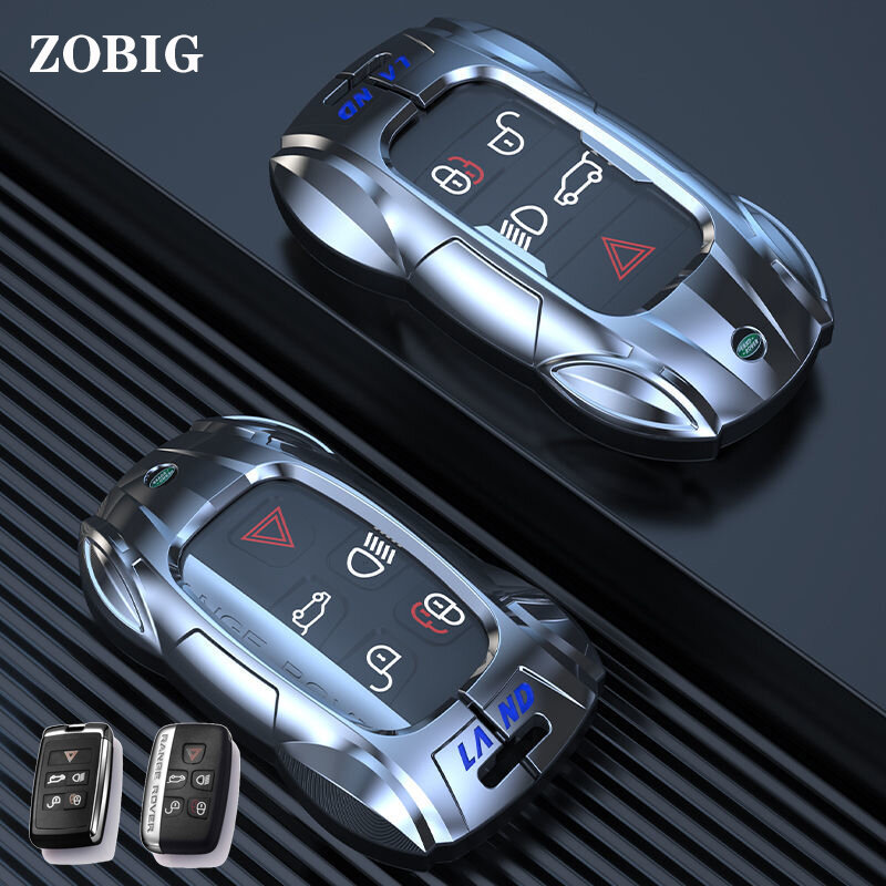 Zobig liga de zinco metal inteligente chave caso capa escudo para land rover chave fob caso escudo para range rover sport dsicovery lr4 evoque
