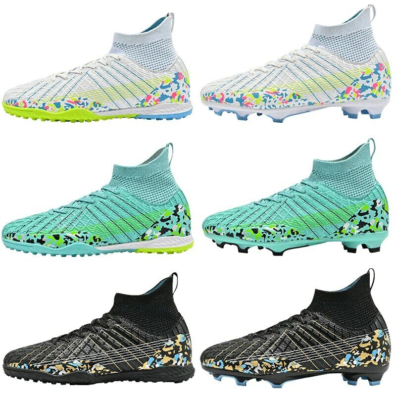 Soccer Shoes for Men High Ankle Children's Football Shoes Original Football Boots Breathable Training Sport Footwear