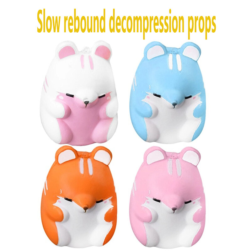 Mainan Lucu Kawaii Squishy Hamster Squishy Lembut Lambat Naik Hewan Kartun Mainan Meremas untuk Meredakan Kecemasan Stres
