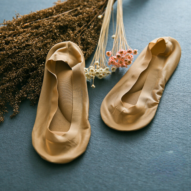 Носки женские с эффектом 3D массажа свода стопы, летние шелковые носки с неглубоким ртом, невидимые из силикагеля, не снимаются, 1/2/3 пар