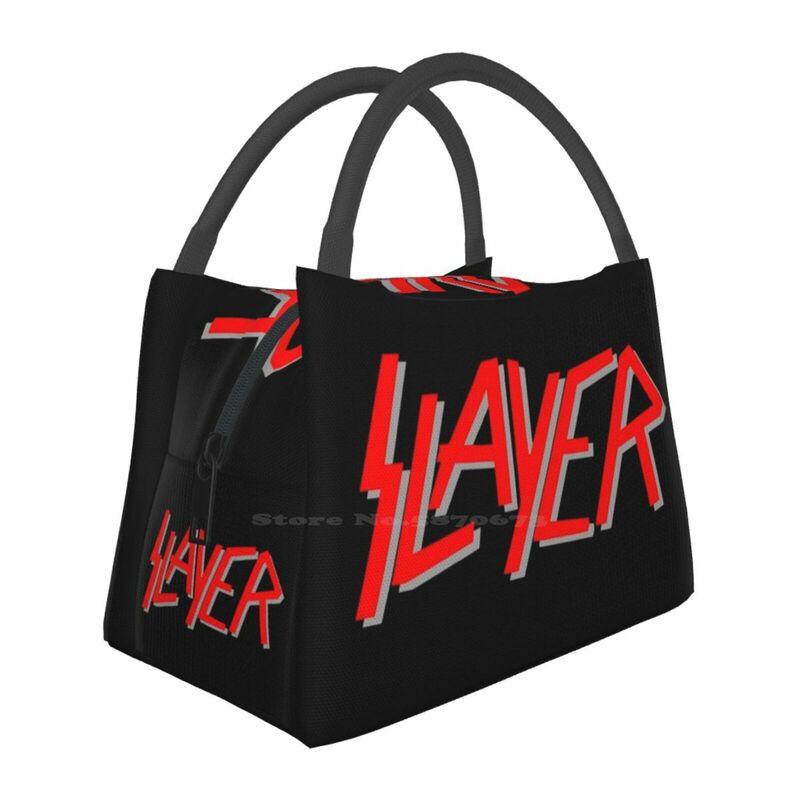 Slayer: borsa a tracolla di grande capacità con Logo per lo Shopping Logo in metallo Slayer per esterni
