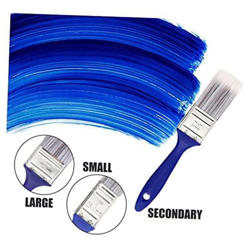 3 шт., кисти для рисования с синей пластиковой ручкой