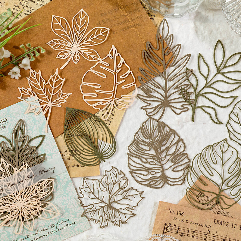 6packs/LOT Flower branches and leaves series retro paper message paper memo pad