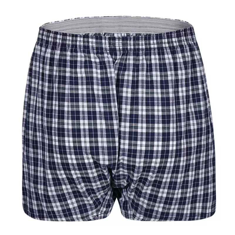 Celana boxer pria, celana dalam pendek motif garis-garis, celana dalam katun nyaman pria, celana tidur Hombre