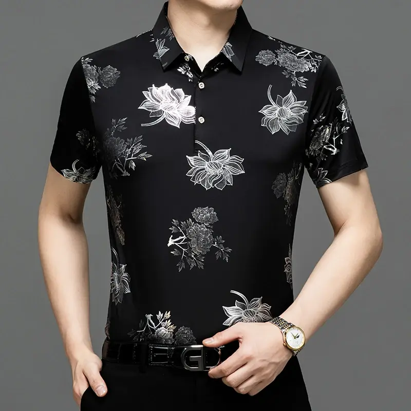 Summer New Men's Floral Shirt with Short Sleeves, Loose and Comfortable, Trendy and Versatile