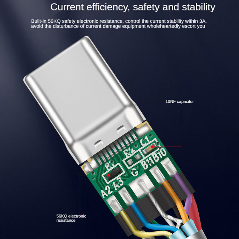Hannord-Cabo de Transferência de Dados USB A para Tipo C, Cabo do Disco Rígido, Carregamento Rápido 3.0, 3A, 60W, 10Gbps, USB3.2, SSD