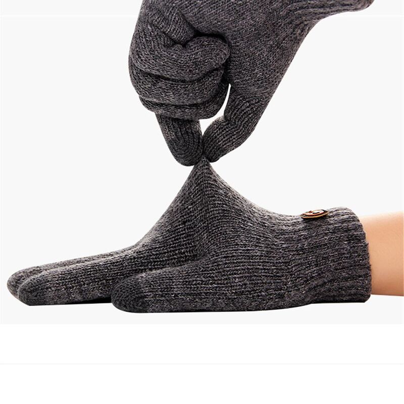 Zimowy ciepły elastyczny gruby rękawiczki do jazdy pełnym mitenki rękawiczki z dzianiny z ekranem dotykowym