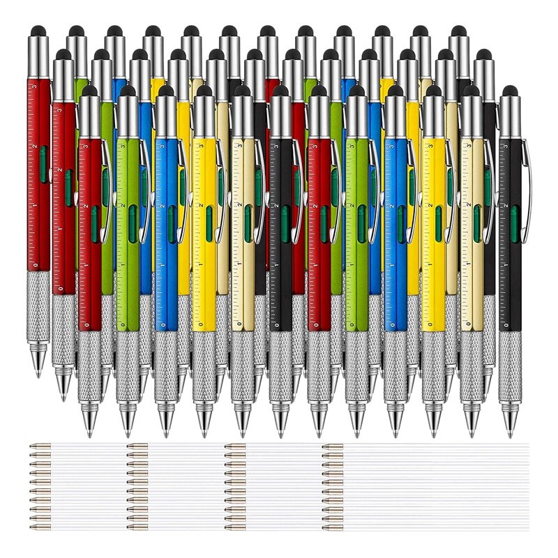 Canetas esferográficas multitool, caneta de gadget personalizada, ferramenta para homens no dia dos pais, 36 peças, 6 em 1