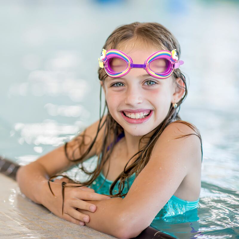 نظارات سباحة مضادة للماء ضد الضباب للأطفال ، عدسات ملونة احترافية ، نظارات أطفال ، نظارات