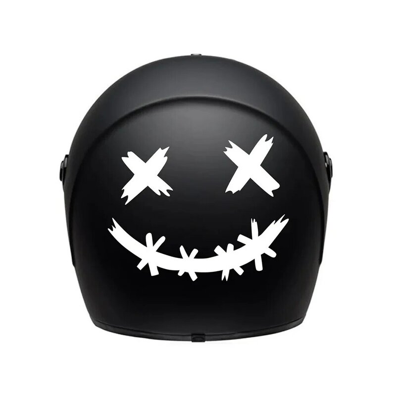 Pegatinas reflectantes e impermeables para casco de motocicleta, calcomanía con cara sonriente, personalizada para ventana trasera de coche y Motocross