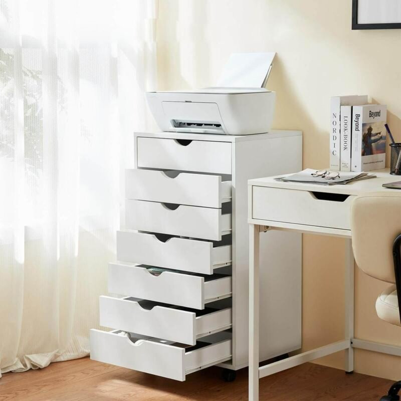 Projetor portátil do armário de arquivo, impressora branca, organizador do arquivo, material de escritório, 7 camadas