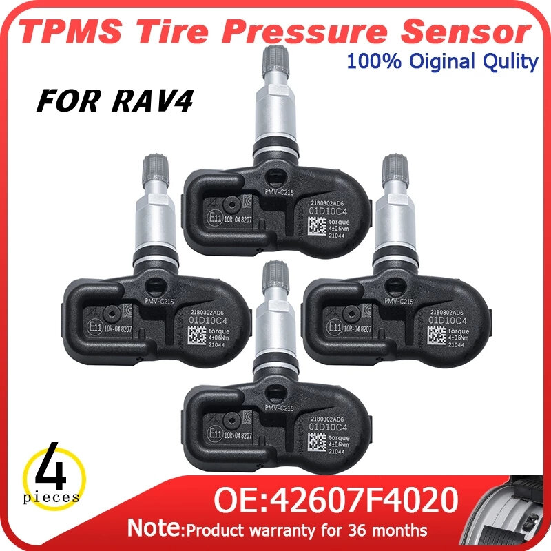 4pcs 4260748020 TPMS PMV-C215 Tire Pressure Sensor For Toyota RAV4 2019-2021 Corolla Camry C-HR Land Cruiser 433Mhz 42607F4020