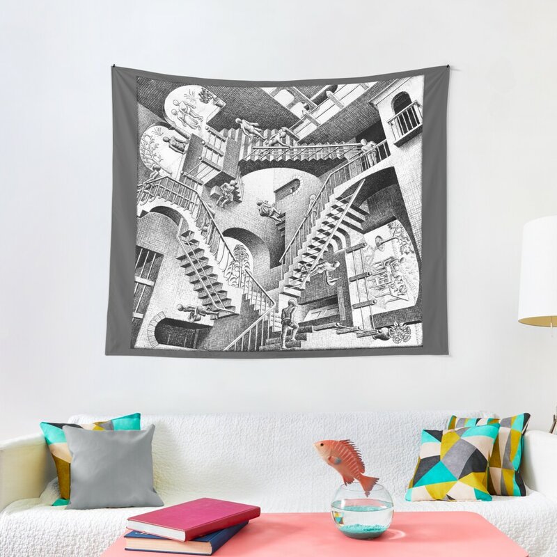 Escher – tapisserie décorative pour escaliers, images, mur de chambre, champignon, tapisserie esthétique