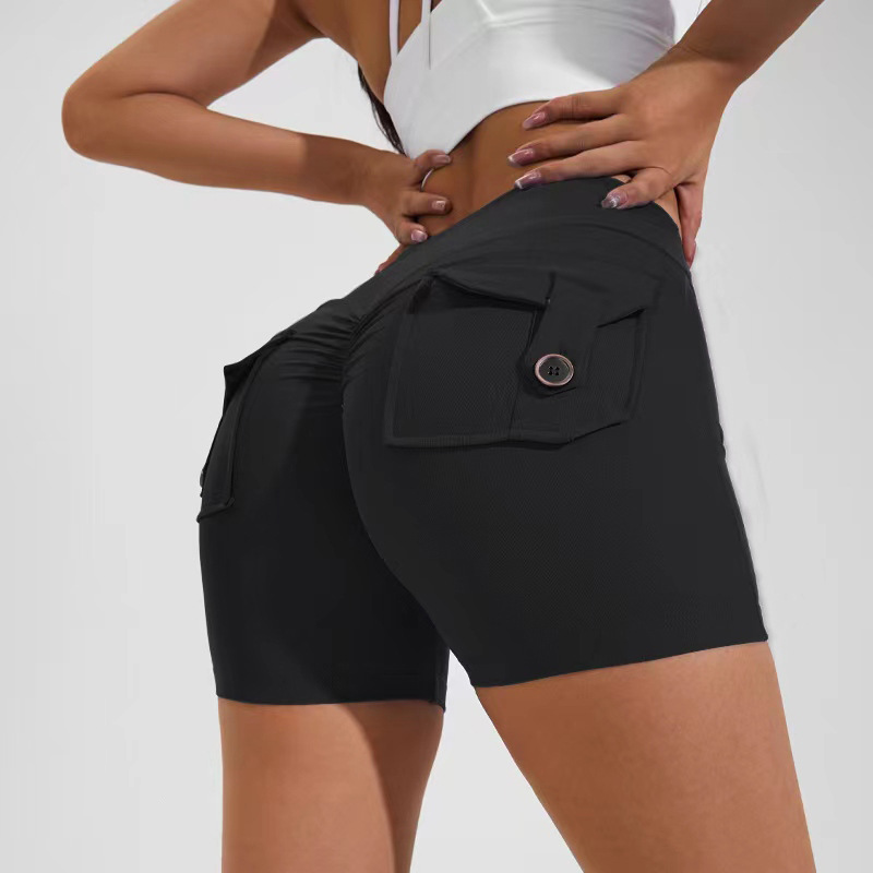 Women High Waist Quick Drying Butt Lift Yoga Clothes Shorts Summer Sports Fitness Solid Casual Versatile Breathable Short Pants