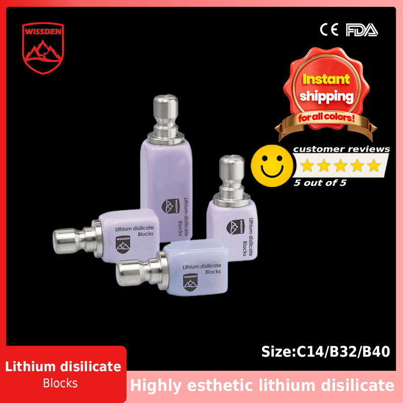 Lithium disilikat Blok 5 buah C14 Wissden Dental Glass keramik kubus CAD/CAM-umpan balik pelanggan terbaik instan di seluruh AliExpress