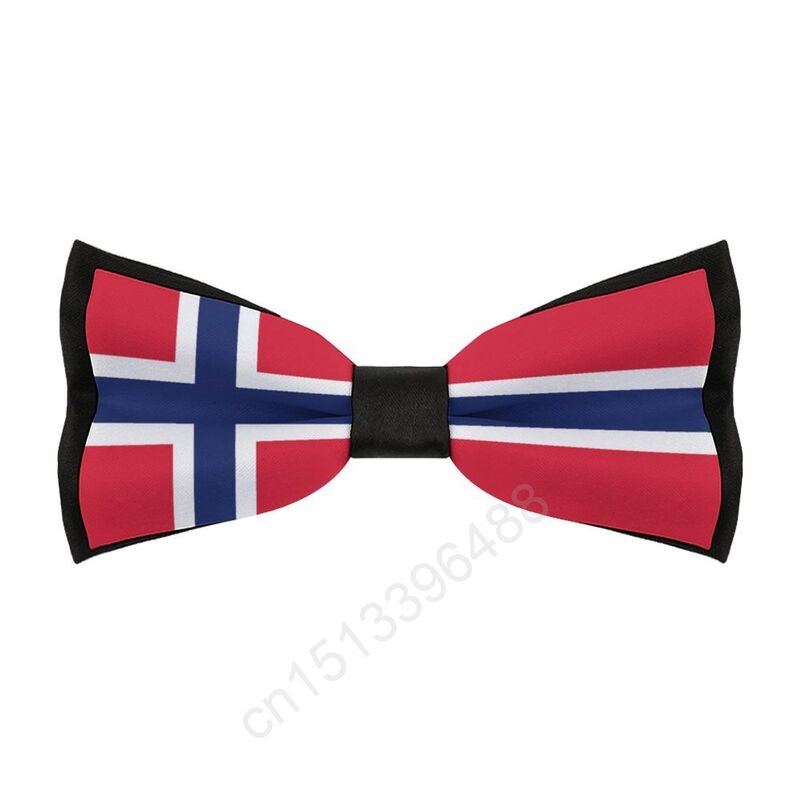 Bandeira da Noruega masculina gravata borboleta, laço casual, gravata com gravata para festas de casamento, nova moda, poliéster