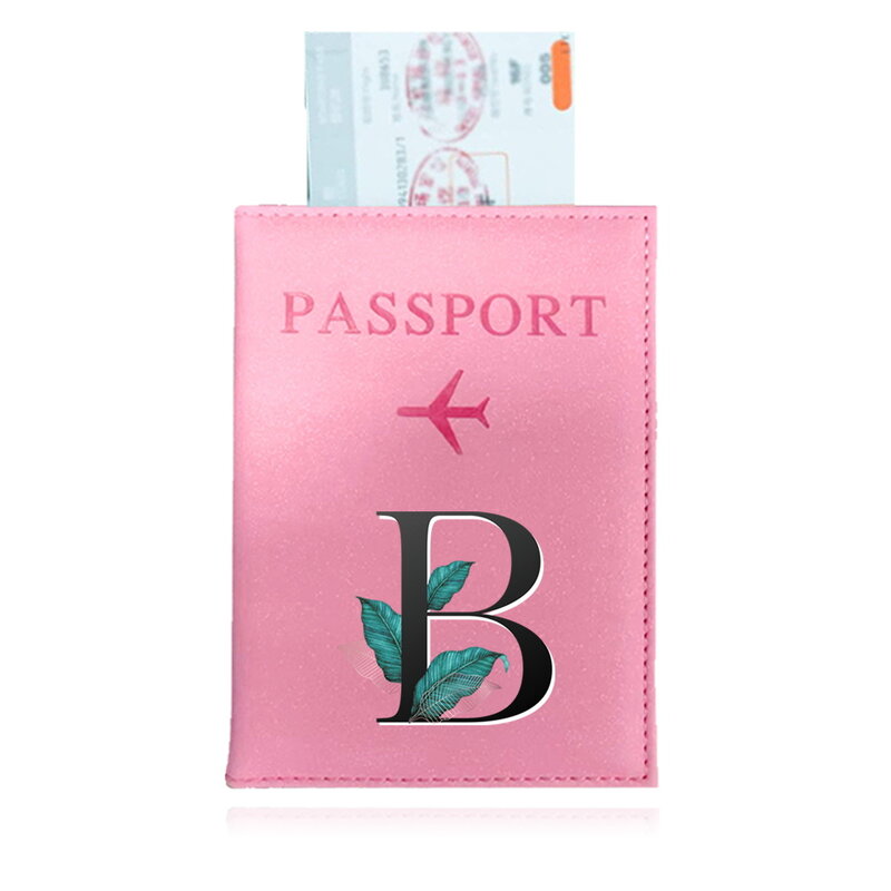 Okładka na paszport samolotu kobiety mężczyźni etui na paszport podróżny nadruk UV seria liści portfel na paszport torebka dziewczyna etui na paszporty