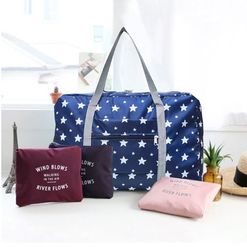 Folding Travel Bag Portable Large Duffle Bag Oxford Travel Luggage Storage Bags XL Clothing Storage Pouch Women's Tote Unisex