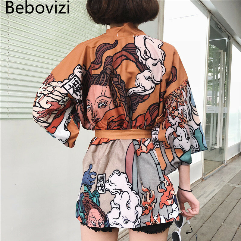 2021 camicia da donna giapponese Kimono Cardigan Cosplay camicetta per donna Vintage giapponese Yukata femminile estate abiti da spiaggia