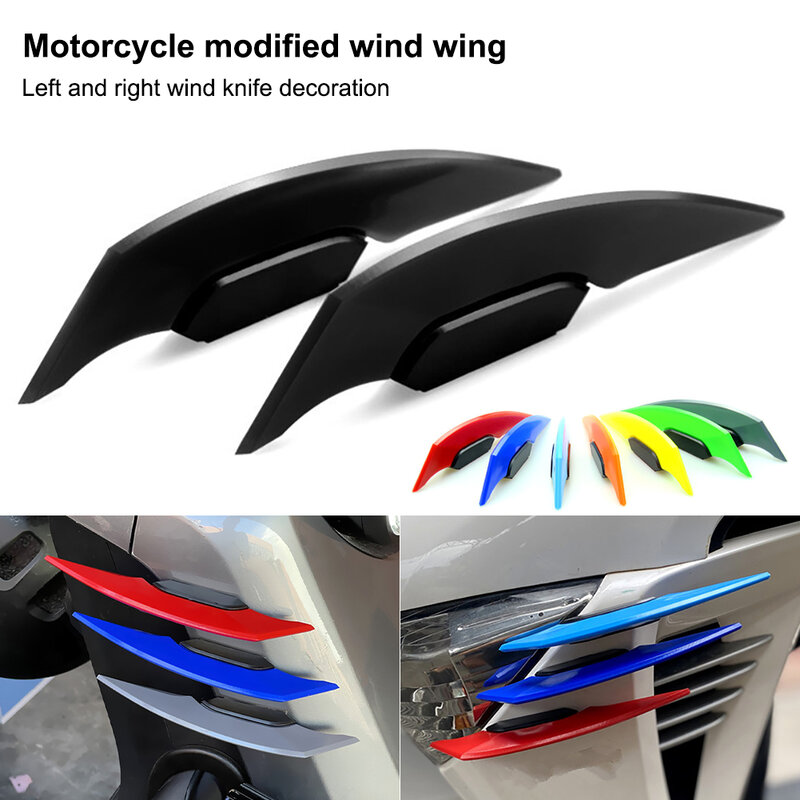 1Pair Universal Motorcycle Winglet Aerodynamic Spoiler Wing with Adhesive Motorcycle Decoration Sticker for Motorbike Scooter