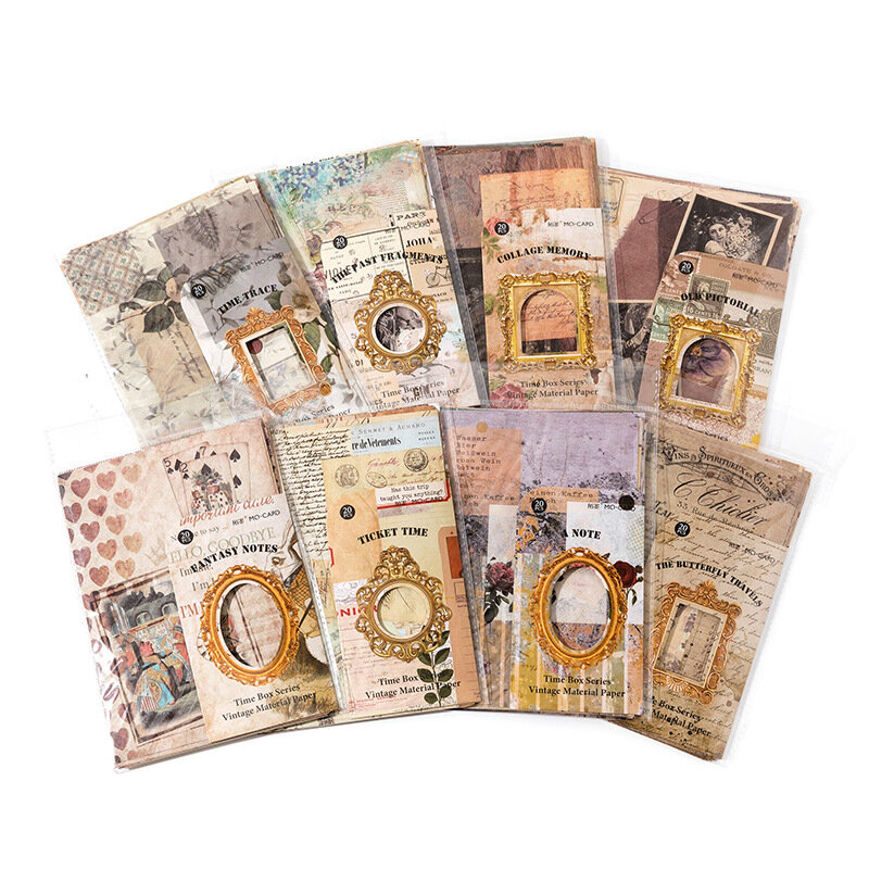 20 teile/los Memo-Pads Material Papier die Kapsel Junk Journal Scrap booking Karten Retro Hintergrund dekoration