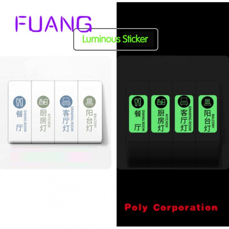 Custom  Custom PVC Lighting Luminous Sticker Sheet Logo Glow In Dark Stickers