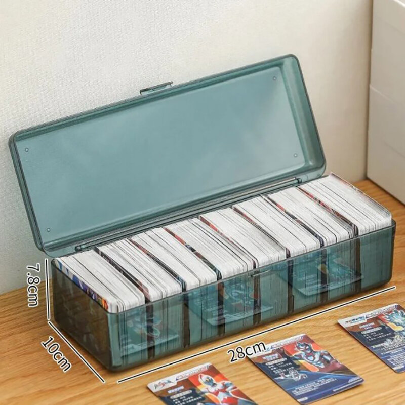 Caja transparente de gran capacidad para cartas coleccionables, organizador de tarjetas de juego, gran capacidad