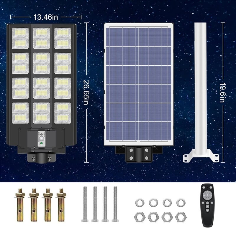 INSDEA-farola Solar LED impermeable, luces de seguridad de atardecer a amanecer, Sensor de movimiento, 160000LM, 1600W