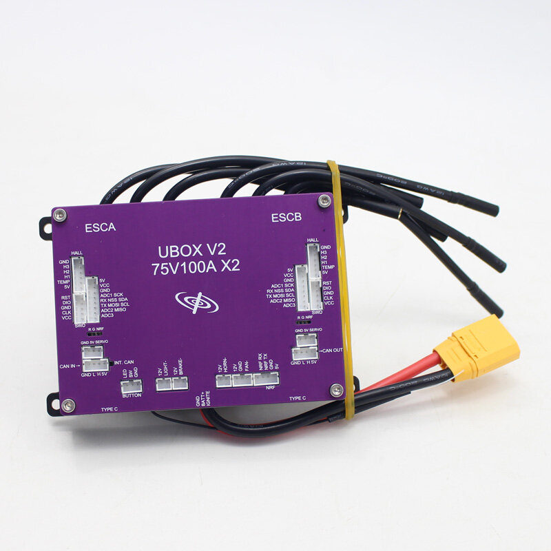 Ubox V2 75V 200A Dual Motor Controller with Bluetooth ADC Adapter Based on 75V300A VESC for Scooter Electric Skateboard Robot