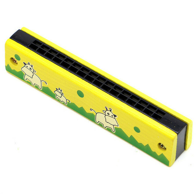 Cute Harmonica for Children, Instrument Musical, Montessori Educational Toys, Cartoon Pattern, Wind Instrument, Gift for Kids, 16 Buracos