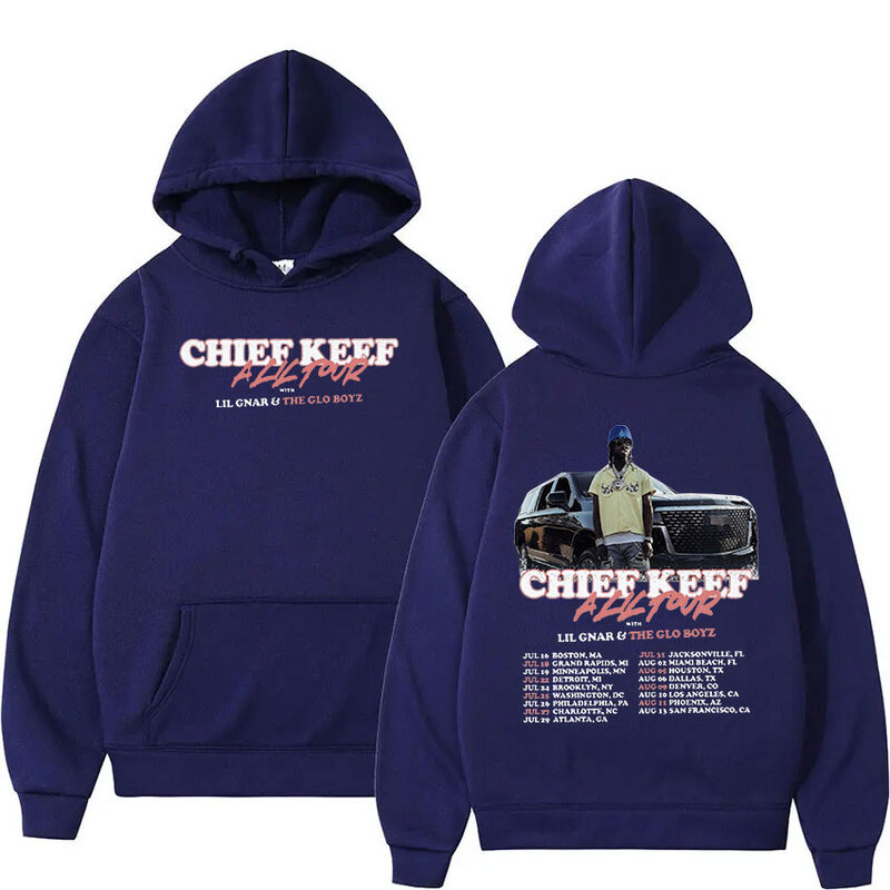 Rapper Chief Keef A Lil 2024 Music Tour Print felpa con cappuccio da uomo Retro Fashion Pullover felpa Hip Hop abbigliamento felpe oversize