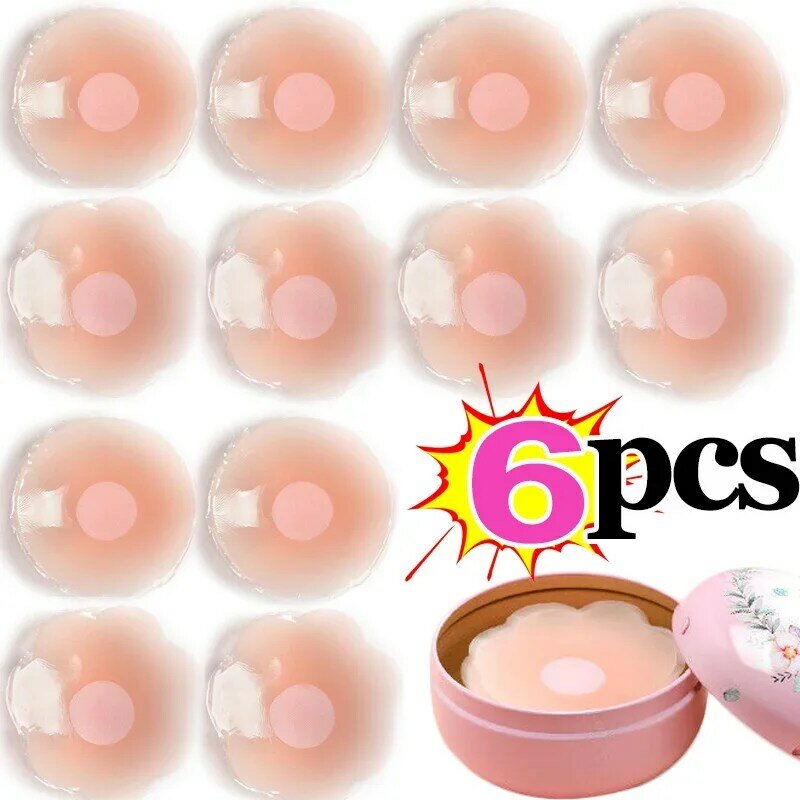 6Pcs Silicone Nipple Cover Women Reusable Breast Lingerie Bra Sticker Female Invisible Petal Lift Up Adhesive Pads Chest Pasties