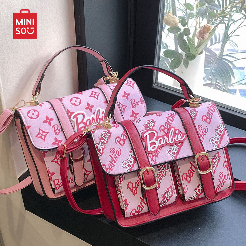 Miniso ins Barbie Umhängetasche Damen handtasche rosa Umhängetasche kleine quadratische Tasche Mädchen Mode große Kapazität hohe Qualität Geschenk