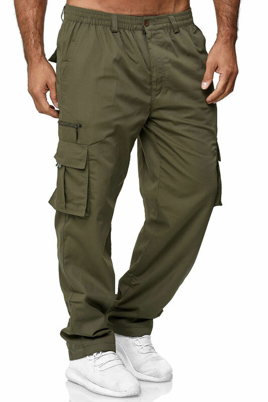 Pantaloni Casual da uomo Multi-tasca larghi con utensili dritti pantaloni da esterno pantaloni Fitness