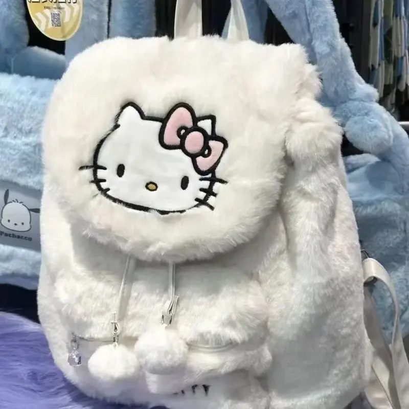 2024 Sanrio Hello Kitty Kuromi mymelody กระเป๋าโรงเรียนตุ๊กตาน่ารักกระเป๋าถือกระเป๋าสะพายไหล่กระเป๋าเป้สะพายหลังแฟชั่นสำหรับผู้หญิง