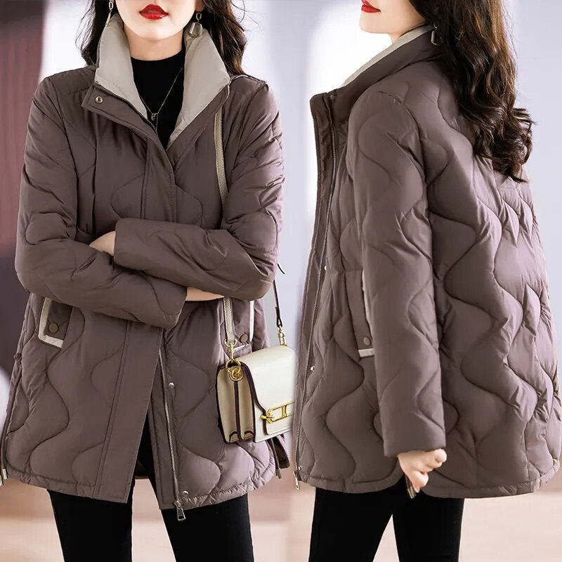 Abrigo de algodón de gama alta para mujer de mediana edad, chaqueta informal, Top Delgado, temperamento de moda, mantiene el calor, nuevo