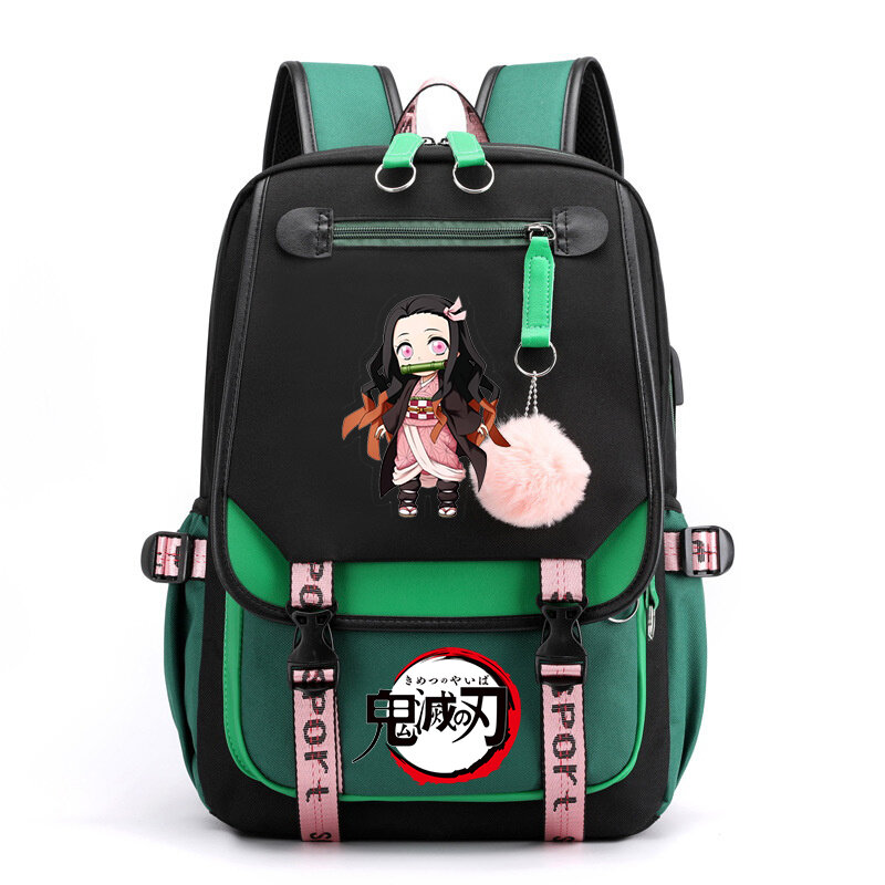 Harajuku Novelty School Bags Anime Demon Slayer Kamado Nezuko Backpack Children Girls Kawaii Schoolbag Travel Bag Women Daypacks