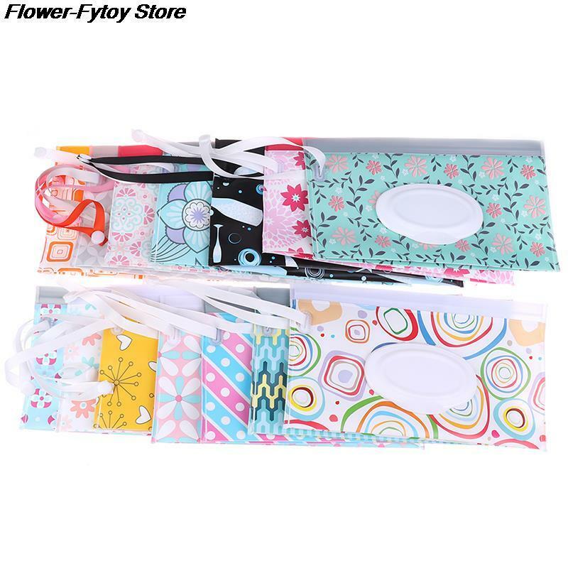 1PC Eco-Friendly Baby Wipes Box Cleaning Wipes Carrying Bag Clamshell Snap Strap Wipe Container Case Wet Wipe Box