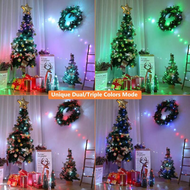 Usb led string 2023 luzes da árvore de natal decoração com bluetooth inteligente app controle remoto casa decoração luz de fadas guirlanda presente