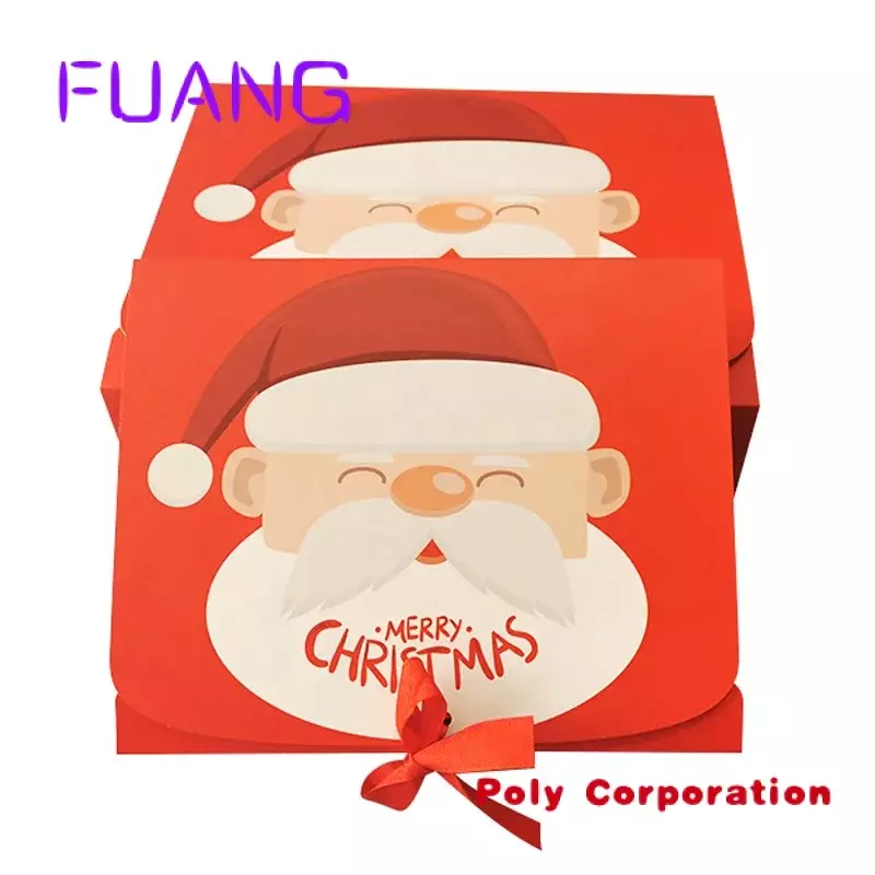 Benutzer definierte faltbare Dreieck Papier box Neujahr Verpackungs box maßge schneiderte Weihnachts geschenk box mit Ribbon packing Box für kleine Unternehmen