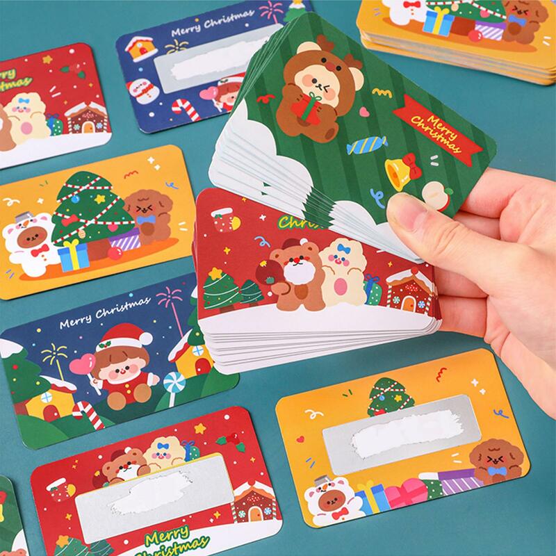 Paquete de tarjetas de Navidad de 20 piezas, tarjetas de rascar de Feliz Navidad, tarjeta de regalo de fiesta de año nuevo para niños, tarjeta de Festival impresa de 2 lados
